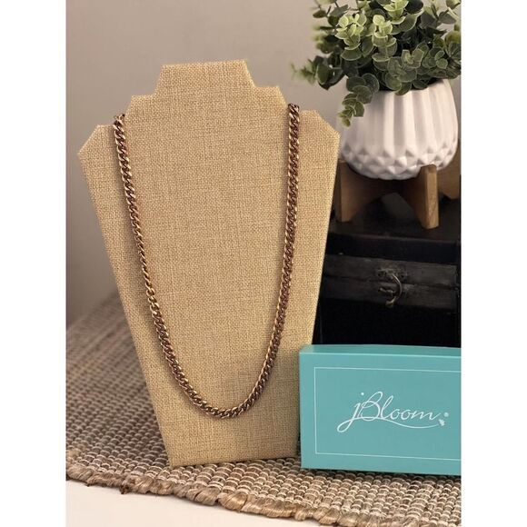 NIB - jBloom Link Necklace in Rose Stainless, Retail $67, 3oz Weight, 27-30" - Picture 2 of 4